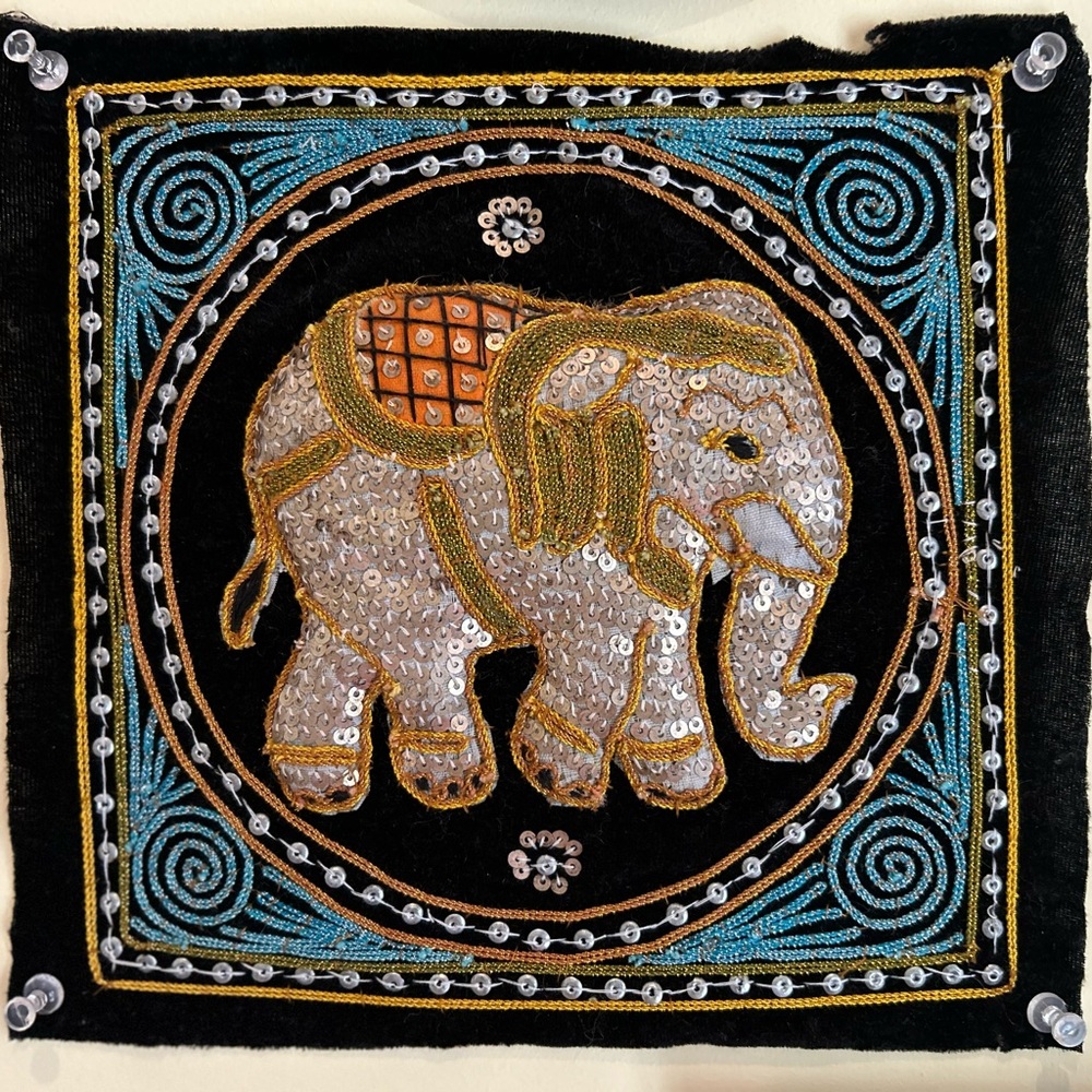 Elegant Elephant‎ Embroidered Wall Decor embroidery, needlework, handmade
